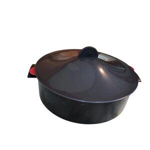 Tupperware Microwave Steamer Rice Vegetable Cooker Black Red